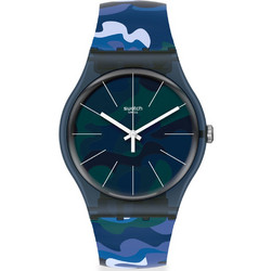 Swatch Camouclouds Ανδρικό Ρολόι με Μπλε Καουτσούκ Λουράκι SUON140