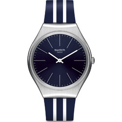 Swatch Skinblueiron Ανδρικό Ρολόι με Μπλε Καουτσούκ Λουράκι SYXS106
