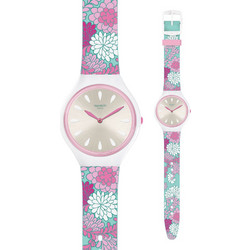 Swatch Γυναικείο Ρολόι με Πολύχρωμο Καουτσούκ Λουράκι SVOZ100