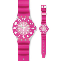 Swatch Die Rose Γυναικείο Ρολόι με Φούξια Καουτσούκ Λουράκι SUUK113