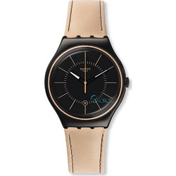 Swatch Sandstorm III Γυναικείο Ρολόι με Μπεζ Δερμάτινο Λουράκι YWB400