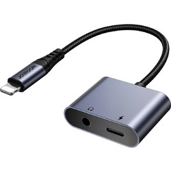 Joyroom SY-L01 Lightning to Lightning / 3.5 mm mini jack DAC adapter 2in1 - black
