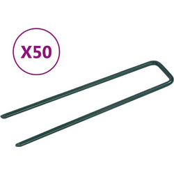 vidaXL Καρφιά για Τεχνητό Γρασίδι 50 τεμ. σε U Σχήμα Σιδερένια 315796