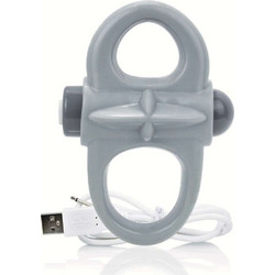 Screaming O Charged Yoga Rechargeable Vibe Ring Ελαστικό Δαχτυλίδι Πέους & Όρχεων με Δόνηση Γκρι