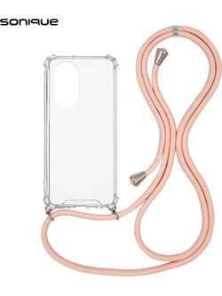 Θήκη Σιλικόνης με Κορδόνι Sonique Armor Clear Honor 50 5G / Nova 9 Ροζ
