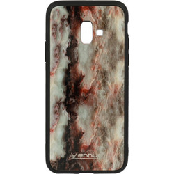 Θήκη Marble Glass Vennus SAMSUNG Galaxy J6 Plus 2018 Κόκκινο-Λευκό-Μαύρο
