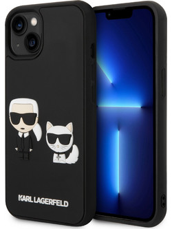 Karl Lagerfeld Avantar Karl & Choupette Back Cover Black (iPhone 14 Plus)
