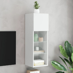 vidaXL Έπιπλο Τηλεόρασης με LED Λευκό 30,5x30x90 εκ. 837001