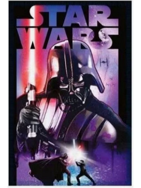 Παιδική κουβέρτα fleece Disney Star Wars σε μαύρο/μωβ χρώμα 100% πολυεστέρας 140x100cm