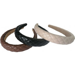 RO Accessories Στέκα Μαλλιών Faux Leather Μαύρη 14-0292
