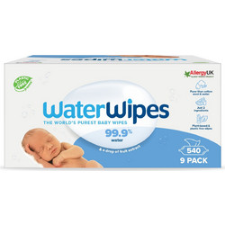 WaterWipes Μωρομάντηλα με Νερό Χωρίς Οινόπνευμα Άρωμα & Parabens 9x60τμχ