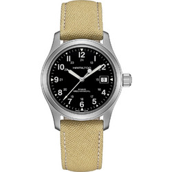 Hamilton Khaki Field Ανδρικό Ρολόι Αυτόματο με Μπεζ Υφασμάτινο Λουράκι H69439933