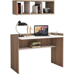 HomeMarkt Σετ Γραφείο Ξύλινο με Βιβλιοθήκη 118x58x80cm HM11775.12