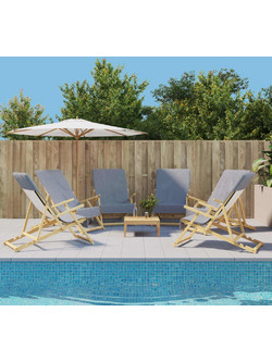 vidaXL Πετσέτα Θαλάσσης Γκρι 60x135cm 3157053 6τμχ