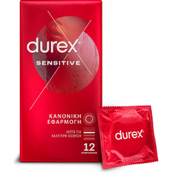 Durex Sensitive Regular Fit Προφυλακτικά Λεπτά με Λιπαντικό 12τμχ