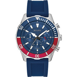 Bulova Classic Sport Ανδρικό Ρολόι Χρονογράφος με Μπλε Καουτσούκ Λουράκι 98K111