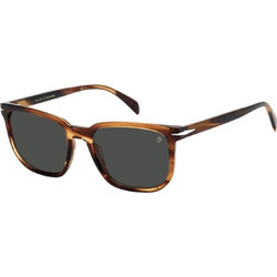David Beckham DB1076/S KVI/IR Ανδρικά Γυαλιά Ηλίου Ορθογώνια Κοκάλινα Καφέ με Μαύρο Polarized Φακό
