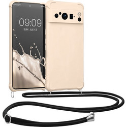 KWmobile Matte Θήκη Σιλικόνης με Λουράκι Λαιμού Google Pixel 8 Pro - Cream (61868.16)