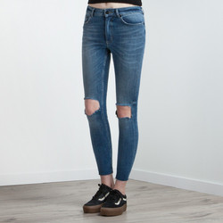 Cheap Monday Γυναικείο Τζιν Παντελόνι Slim Εφαρμογή με Σκισίματα Μπλε 0498487