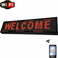 Κυλιόμενη Πινακίδα LED με WiFi Αδιάβροχη Μονής Όψης 70x20cm Κόκκινο - OEM