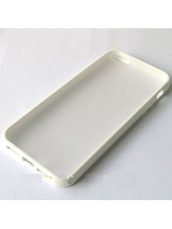 iphone 5 TPU bumper Frame Matte clear back hard case cover White I5BUHCW