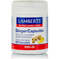 Lamberts Ginger 120mg Πεπτικό Βοήθημα 60 Κάψουλες