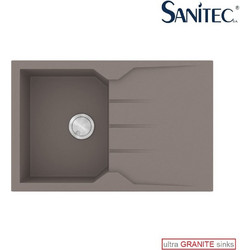 Sanitec Ultra Granite 807 Ένθετος Νεροχύτης Γρανίτη Αντιστρεφόμενος Ματ Sienna 79x50cm