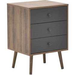 Inart Συρταριέρα Μελαμίνη Natural/Γκρι 45Χ39Χ63 6-50-308-0018