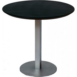Τραπέζι Τ4002 PVC Μαύρη Επιφάνεια, Βάση Χρωμίου Ματ Φ80x75h Artline