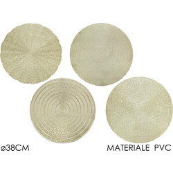 Σουπλά Οβάλ Χρυσό PVC Φ38cm Σε 4 Σχέδια