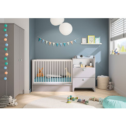 Epiplo World Guimauve Πολυμορφική Κούνια για Στρώμα 60x120cm Grey Moon