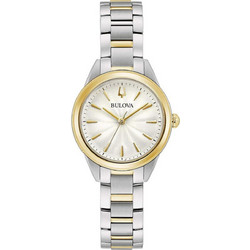 Bulova Sutton Γυναικείο Ρολόι με Ασημί Χρυσό Μεταλλικό Μπρασελέ 98L277