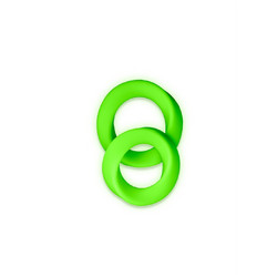 Ouch! Glow in The Dark Silicone Cock Ring 2τμχ