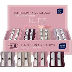 Ξύστρα Interdruk 347619 Διπλή Mεταλλική Nude (τυχαία επιλογή χρώματος)