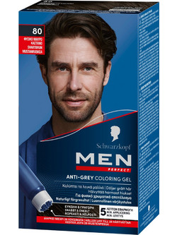 Schwarzkopf Men Perfect 80 Φυσικό Καστανό Μαύρο Ανδρική Ημιμόνιμη Βαφή Μαλλιών Χωρίς Αμμωνία 40ml
