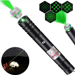 Φορητό Επαναφορτιζόμενο Laser Pointer Αλουμινίου 100mw Πράσινου Φωτισμού OEM - Μαύρο