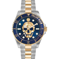 Philipp Plein The Skull Diver Ανδρικό Ρολόι με Ασημί Μεταλλικό Μπρασελέ PWOAA0722