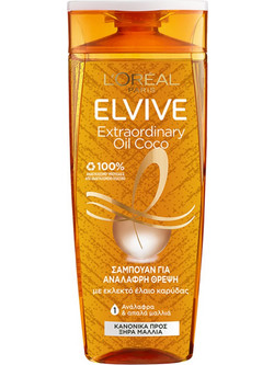 L'Oreal Paris Elvive Extraordinary Coconut Oil Σαμπουάν κατά της Ξηροδερμίας για Ξηρά & Λεπτά Μαλλιά 400ml