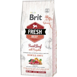 Brit Fresh Large Puppies & Junior Growth & Joints with Fresh Beef & Pumpkin 12kg