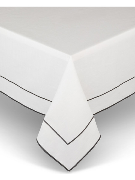 Coincasa τραπεζομάντηλο με contrast ρίγες στο τελείωμα Marta 140 x 200 cm - 007249081 Λευκό