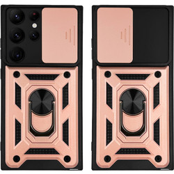 Θήκη Ring Armor CamPro Sonique για Samsung Galaxy S22 Ultra Ροζ Χρυσό