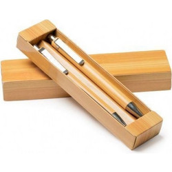 Σετ στυλό και μολύβι από μπαμπού σε κουτί δώρου 17x4,1x2,2εκ