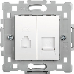 ΠΡΙΖΑ RJ11+RJ45 ΛΕΥΚΗ EL0646 SPLENDOR