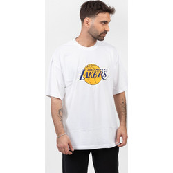 OVERSIZE Ανδρικό T-Shirt LOS ANGELES LAKERS ΛΕΥΚΟ - Λευκό