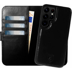 Rosso Elite - MagSafe Δερμάτινη Θήκη / Πορτοφόλι - Samsung Galaxy S23 Ultra - Black (8719246441998)