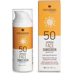 Messinian Spa Sunscreen Matte Effect Αντηλιακή Κρέμα Προσώπου SPF50 50ml
