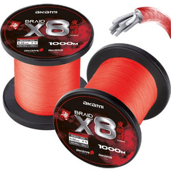 ΝΗΜΑ AKAMI YOAKE 8 BRAID RED 100M -0.32MM