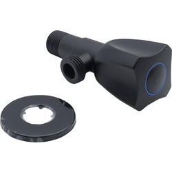 Βάνα/Διακόπτης Γωνιακός 1/2"x1/2" σε Μαύρο Ματ Χρώμα Mε Ροζέτα