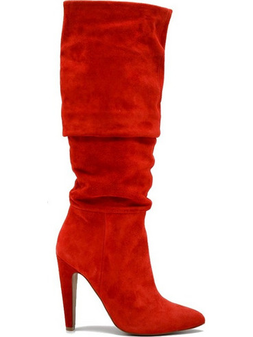 Steve Madden Carrie Red Suede 11cm Δέρμα Καστόρι