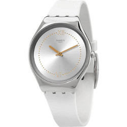 Swatch Skindoree Γυναικείο Ρολόι με Λευκό Καουτσούκ Λουράκι SYXS108